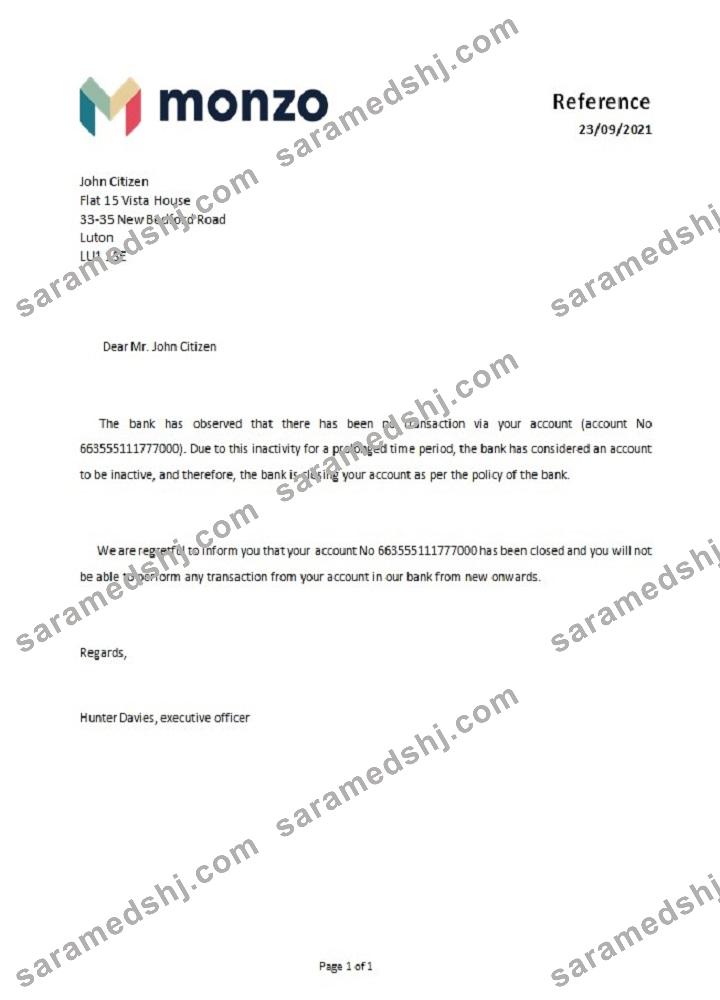 United Kingdom_Monzo bank_closure reference